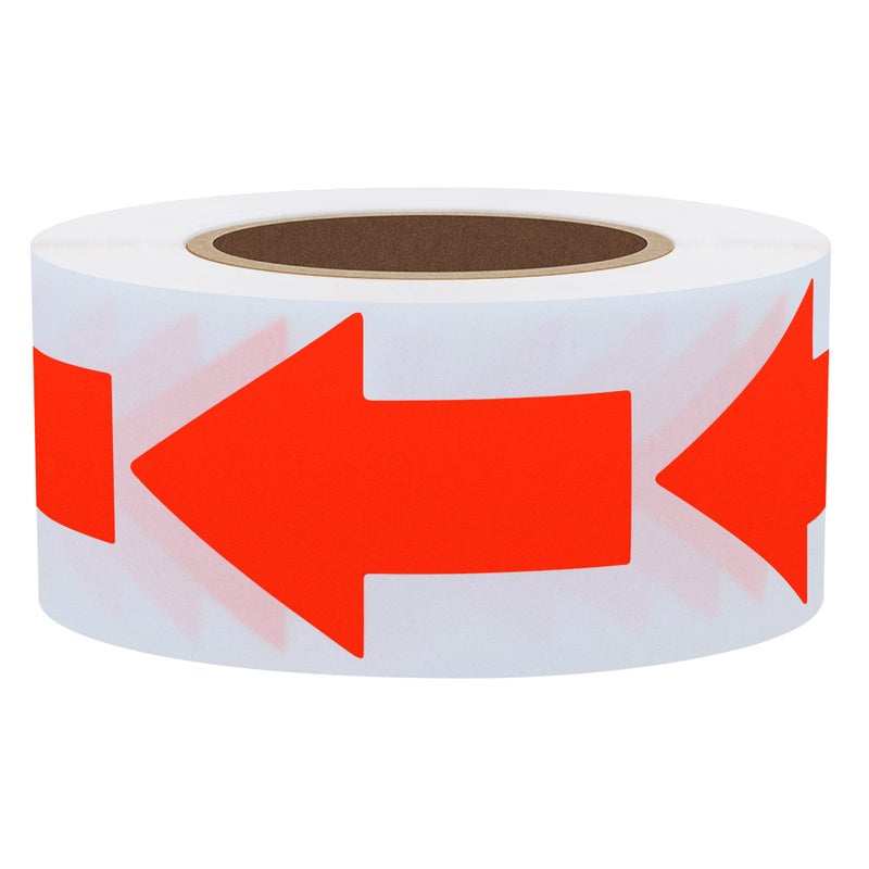 Hybsk Arrow Stickers Bright Eye-Catching Versatile Arrow Signs for Office Marking Plans Total 500 Labels Per Roll (Fluorescence Red) - Image 1