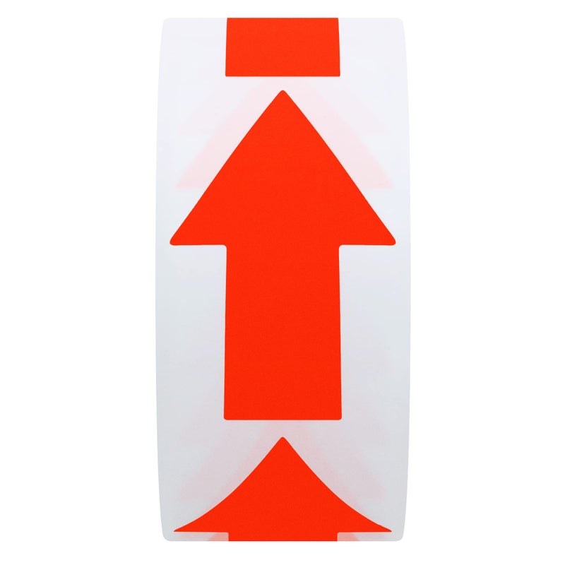 Hybsk Arrow Stickers Bright Eye-Catching Versatile Arrow Signs for Office Marking Plans Total 500 Labels Per Roll (Fluorescence Red) - Image 2