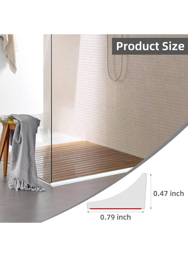 78"/2M Clear Wet Room Floor Barrier,Silicone Shower Door Threshold Water Dam,Worktop Edging Water Retaining Seal Strip,Self-Adhesive Water Stopper for Kitchen Sink,Bathroom Floor,Shower Tray - Image 3
