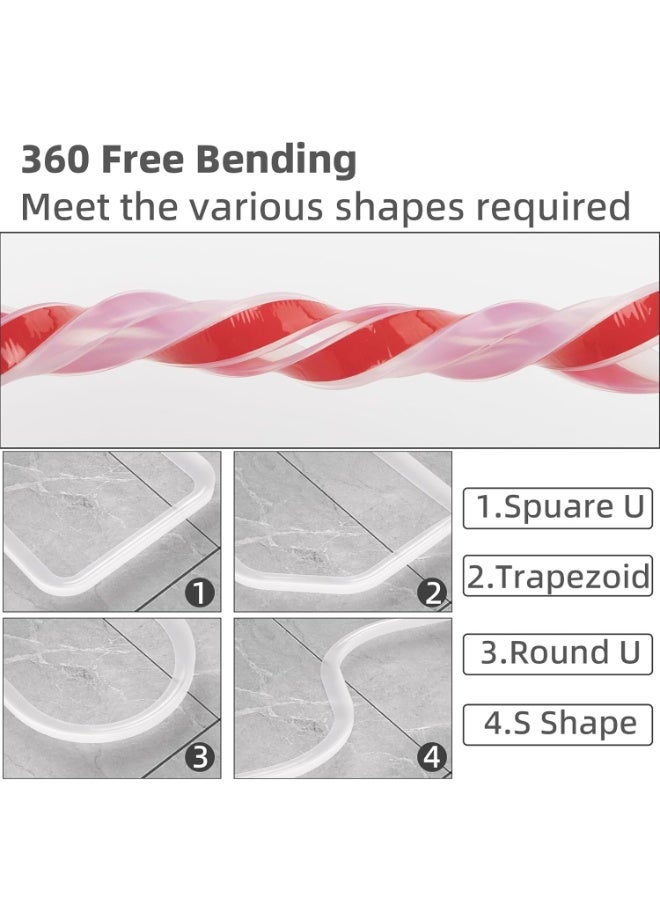 78"/2M Clear Wet Room Floor Barrier,Silicone Shower Door Threshold Water Dam,Worktop Edging Water Retaining Seal Strip,Self-Adhesive Water Stopper for Kitchen Sink,Bathroom Floor,Shower Tray - Image 4