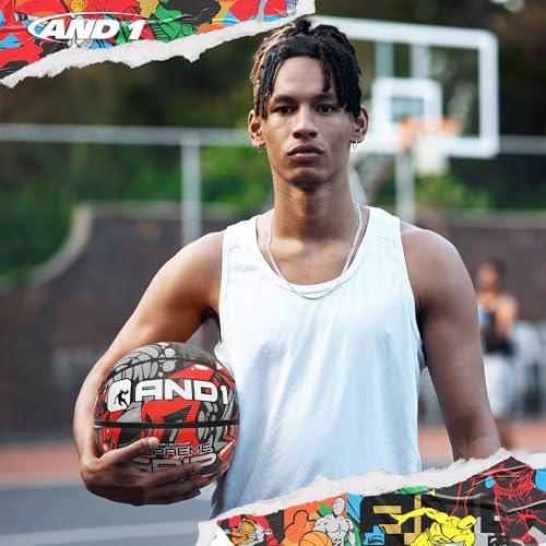 AND1 Supreme Grip Basketball: Official Regulation Size 7 (29.5 inches) Rubber- Deep Channel Construction Streetball, Made for Indoor Outdoor Basketball Games - Image 5