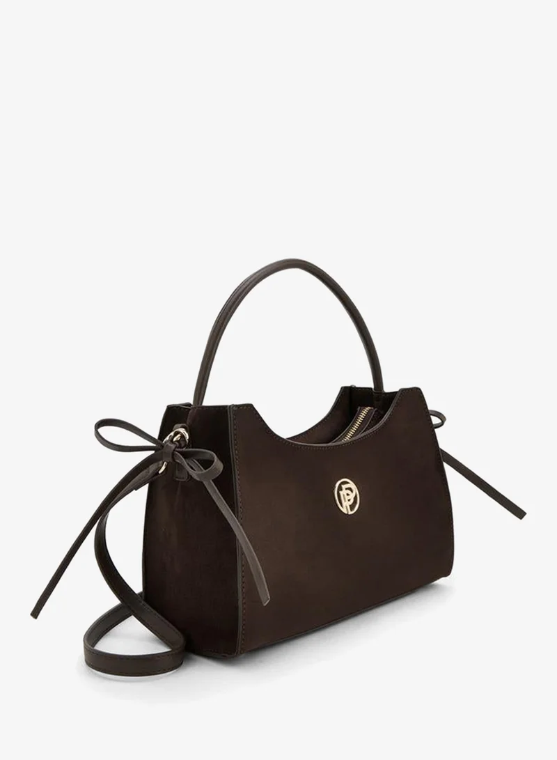Peppermint Metallic Accent Crossbody Bag With Detachable Strap