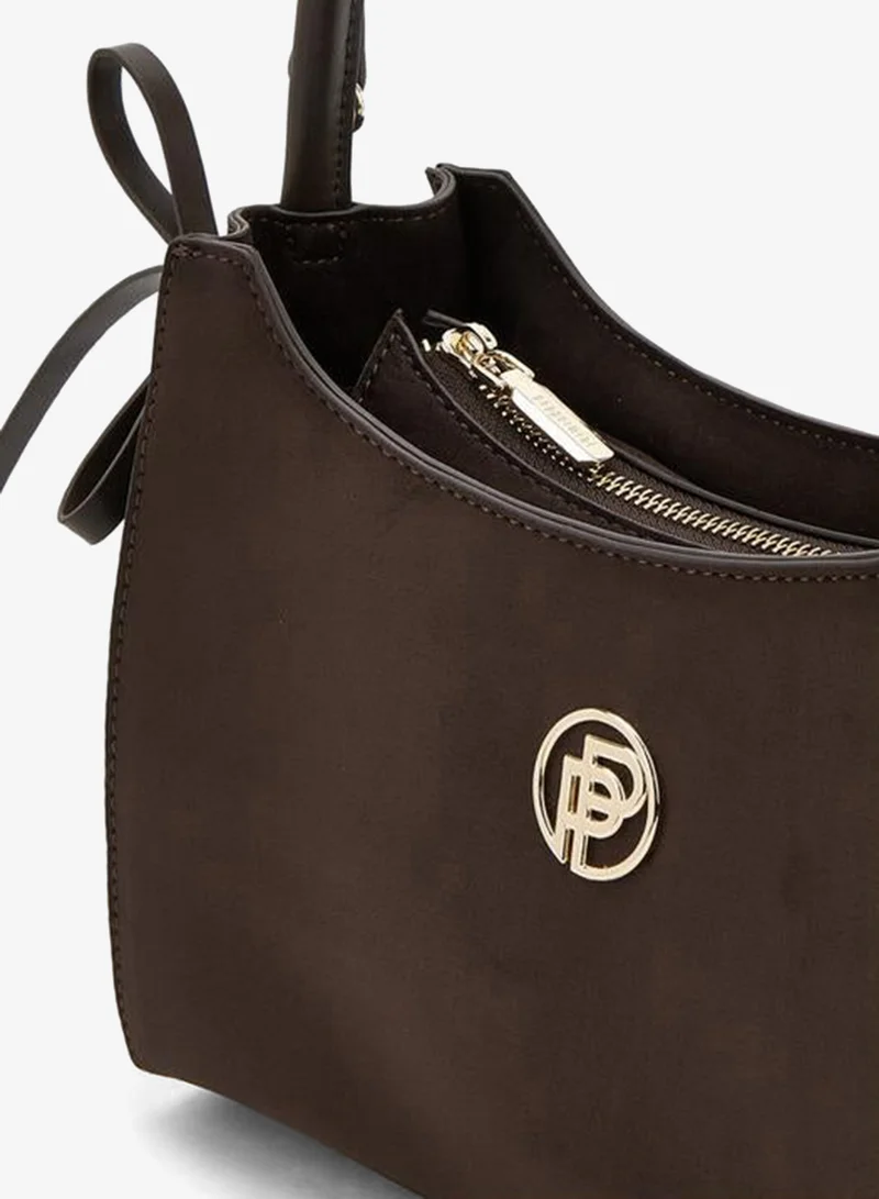 Peppermint BROWN Metallic Accent Crossbody Bag With Detachable Strap for Women | Best Price UAE