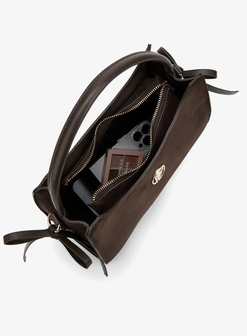 Peppermint BROWN Metallic Accent Crossbody Bag With Detachable Strap for Women | Best Price UAE