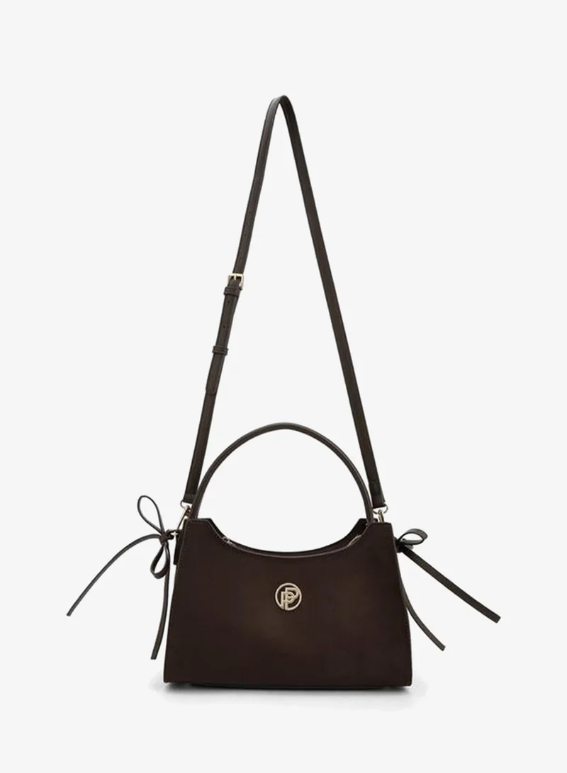 Peppermint BROWN Metallic Accent Crossbody Bag With Detachable Strap for Women | Best Price UAE