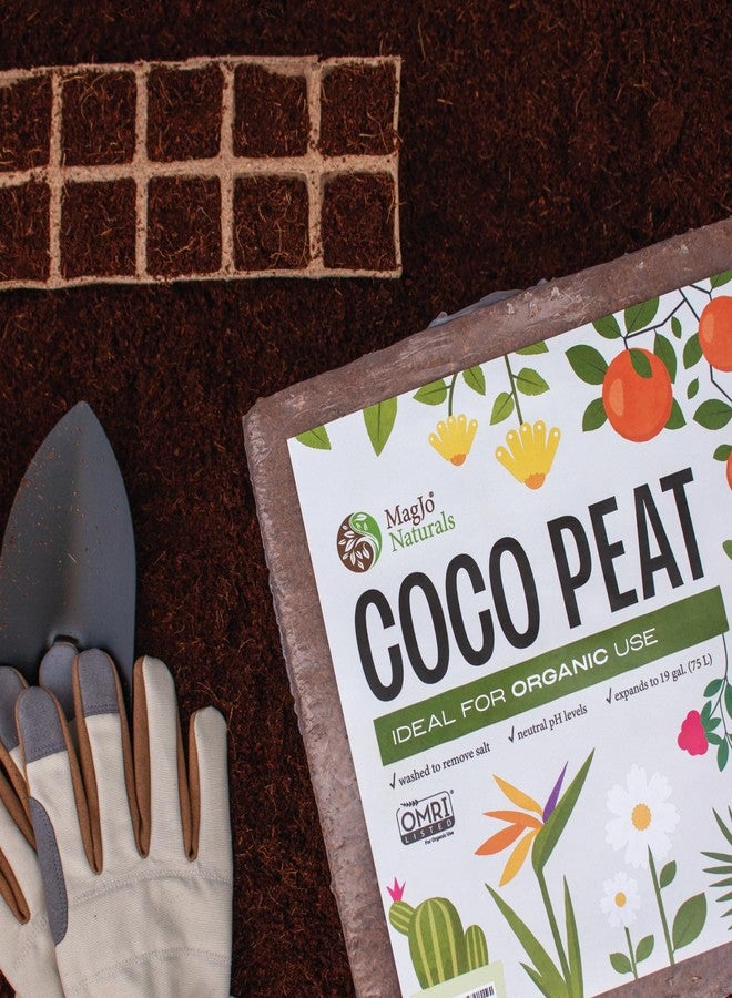 MagJo Naturals 100% Pure Coco Coir (Coco Peat) 11 Pound Block (5kg, OMRI Listed for Organic Gardening, Coconut Coir - Low EC and pH Balance - High Expansion Coco Fiber for Herbs, Flowers, Planting - Image 2