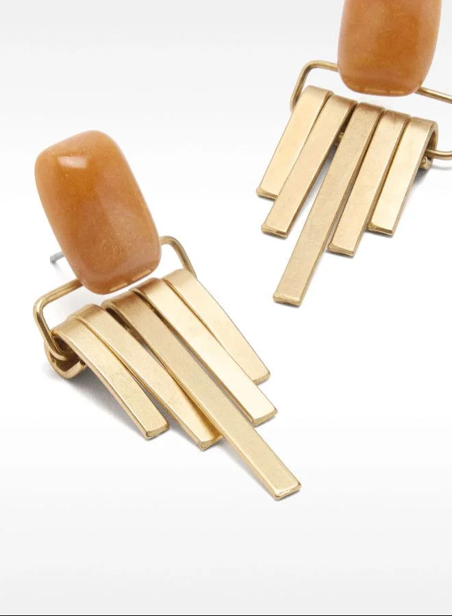 PARFOIS Long Earrings With Stone