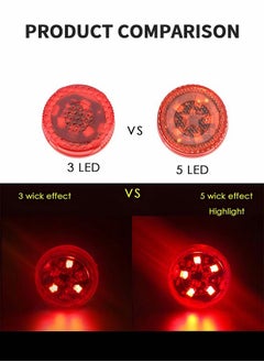 GROIC 4 PCS Universal Wireless Car Door LED Warning Light, Strobe Flashing Anti Collision Signal LED Safety Lamps, Strobe Lights for Anti Rear-end Collision (Red)  - Image 3