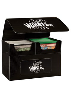 Monster Protectors Monster Protectors Magnetic Double Deck Box - Black, Holds 150 Gaming TCGs, Self-locking Closure, Compatible w Standard & Smaller Size Gaming Trading Cards, Removable Construction, Christmas Gift  - Image 2