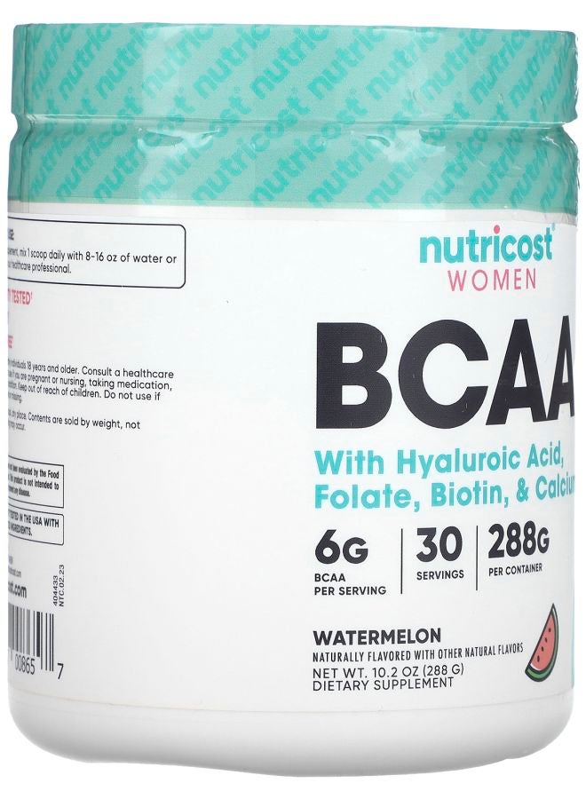 Nutricost Women BCAA With Hyaluronic Acid Folate Biotin & Calcium  Watermelon 10.9 oz (306 g) - Image 2
