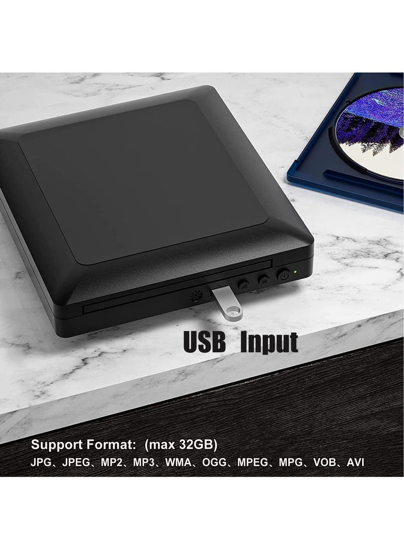 KADIP Mini HD DVD Player for Home & TV, HDMI and RCA Cable Included, Up-Convert to 1080p, All Region Free, Breakpoint Memory, PAL/NTSC, USB 2.0, CD Player - Image 4