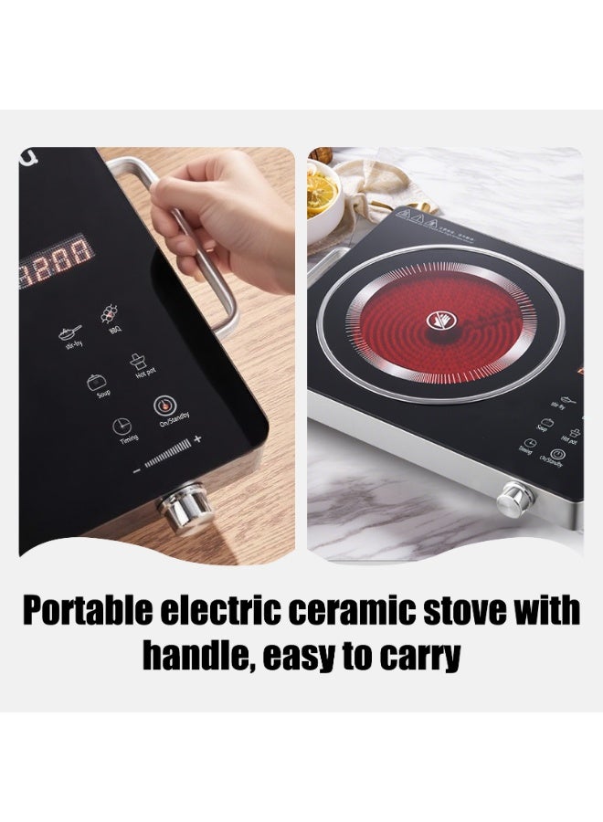 Kawu 2200W Infrared Cooker with Handle: Far-Infrared (No EMF), Digital Display & Touch, 3Hr Timer & 15 Levels, for All Cookware (Iron/Glass/Ceramic), Hot Pot, Soup, Frying, Baking. - Image 2