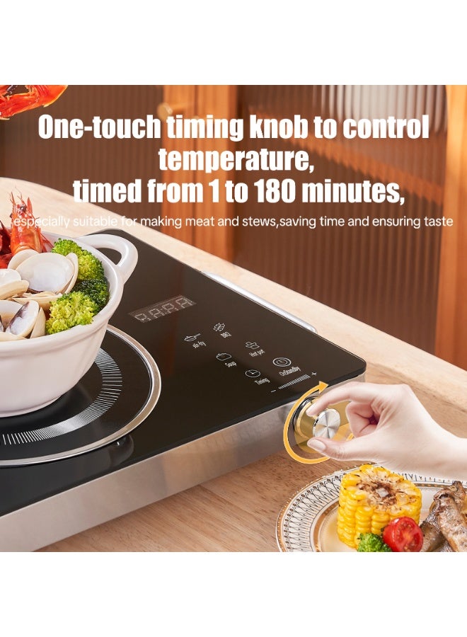 Kawu 2200W Infrared Cooker with Handle: Far-Infrared (No EMF), Digital Display & Touch, 3Hr Timer & 15 Levels, for All Cookware (Iron/Glass/Ceramic), Hot Pot, Soup, Frying, Baking. - Image 4