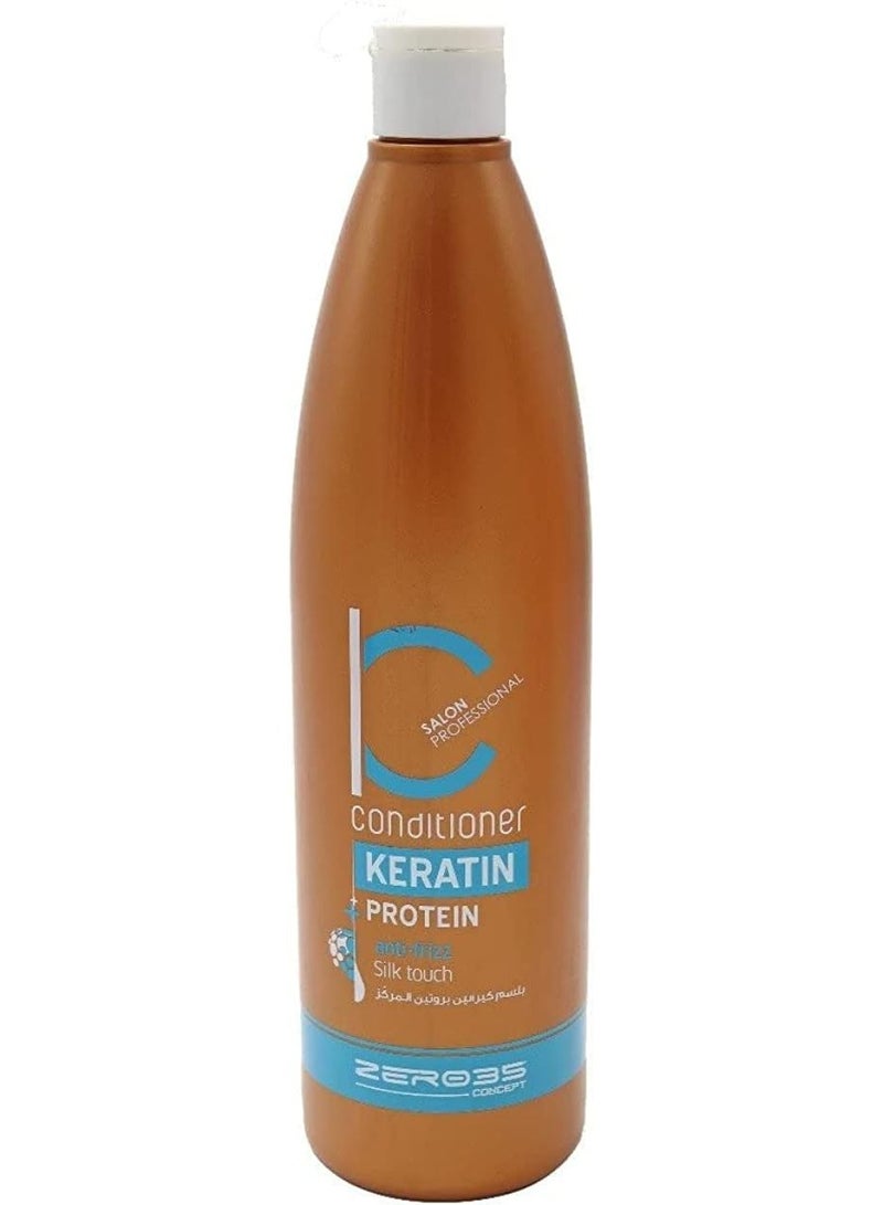 بلسم إيطالي زيرو 35 صالون كيراتين بروتين مضاد للتجعد سيلك تاتش سلفات وخالي من الملح -500 مل