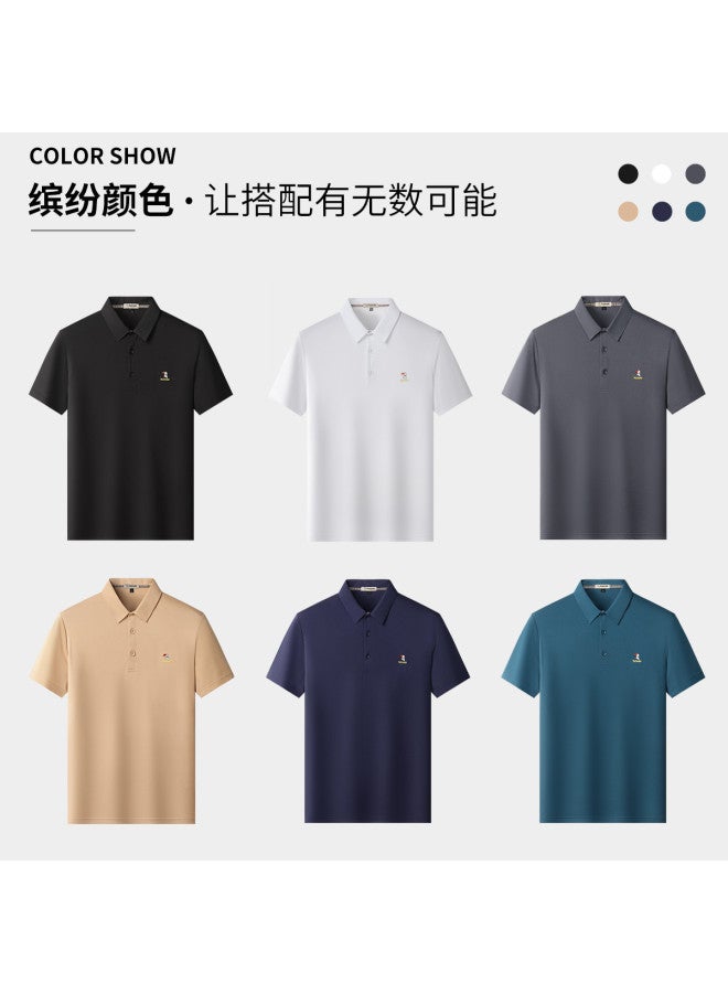 Tucano summer Men's T-shirt Solid Color Versatile Comfortable Casual Men's Polo Shirt - Image 4