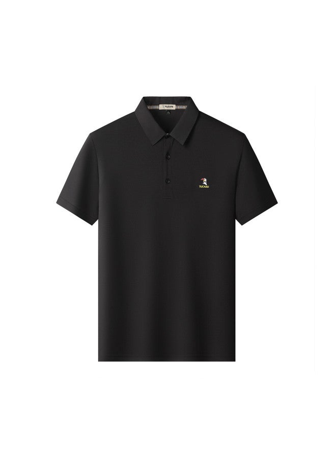 Tucano summer Men's T-shirt Solid Color Versatile Comfortable Casual Men's Polo Shirt - Image 2