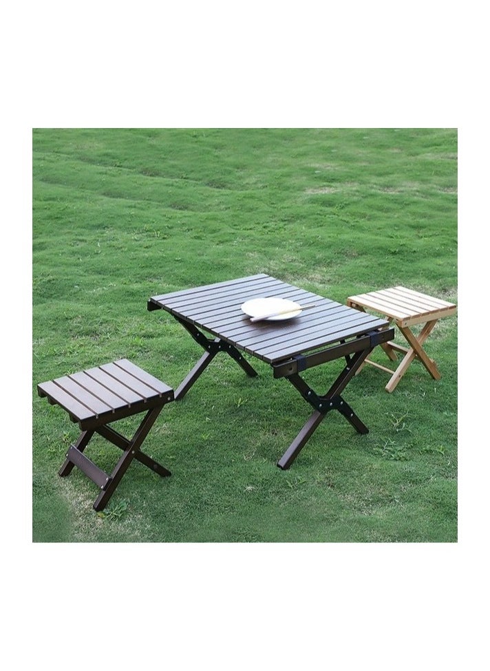 Generic Folding Stool Natural Bamboo Chair Stool for Shaving Foot Rest Shower Picnic Fishing  - Image 4