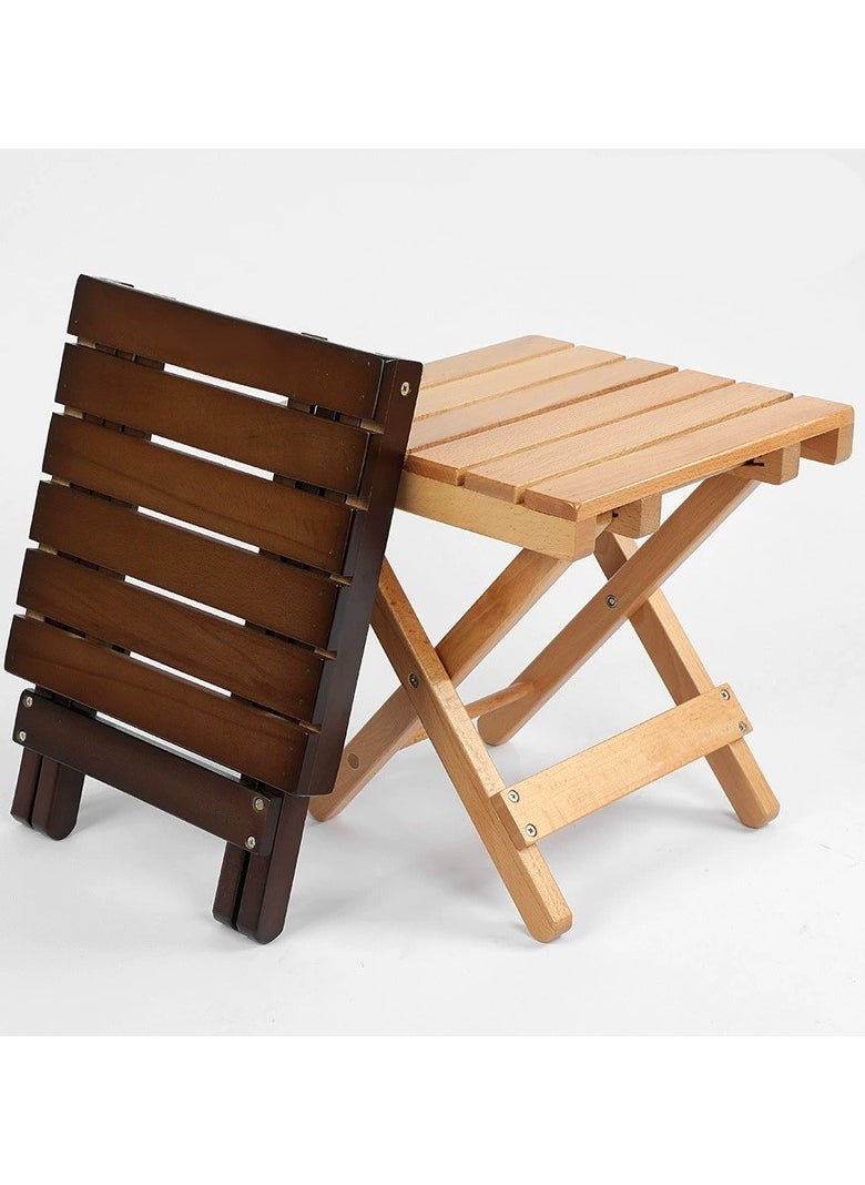 Generic Folding Stool Natural Bamboo Chair Stool for Shaving Foot Rest Shower Picnic Fishing  - Image 3