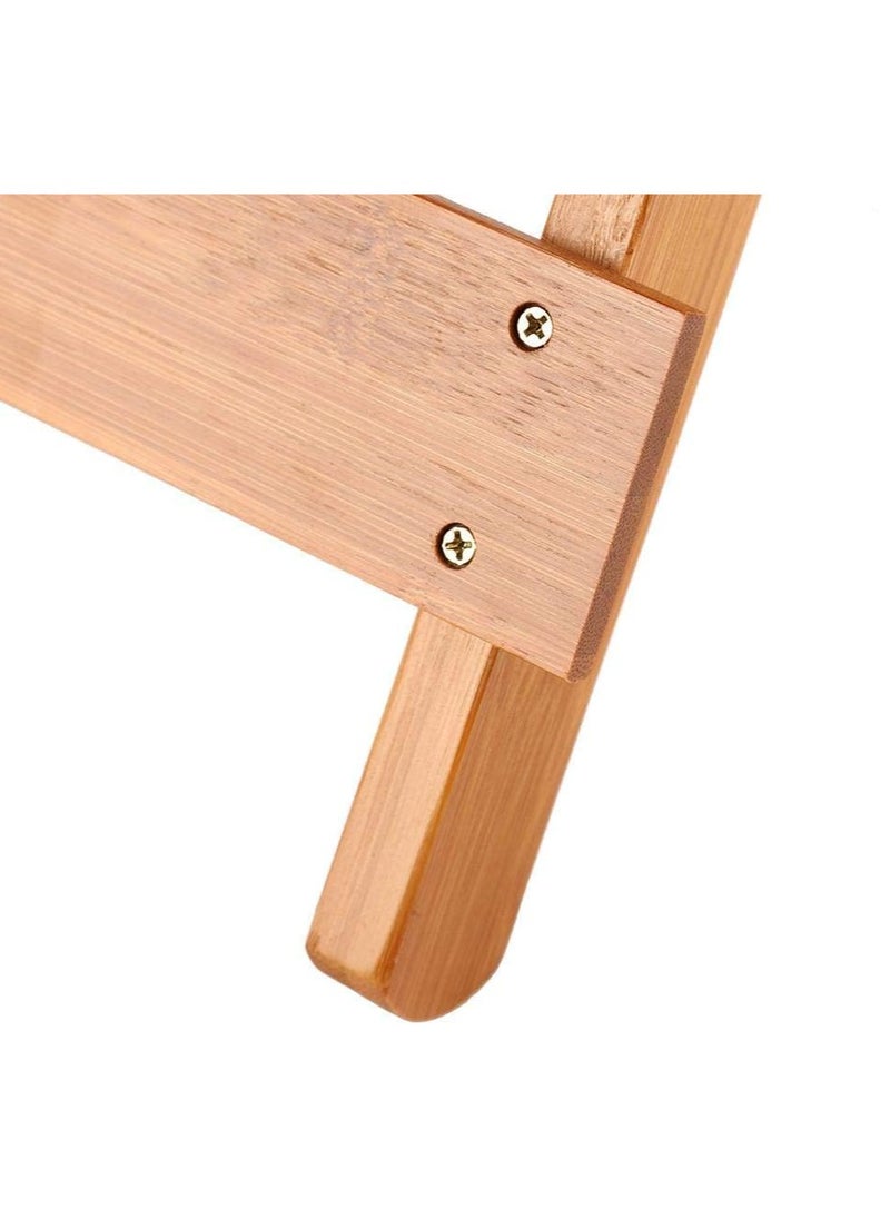 Generic Folding Stool Natural Bamboo Chair Stool for Shaving Foot Rest Shower Picnic Fishing  - Image 5