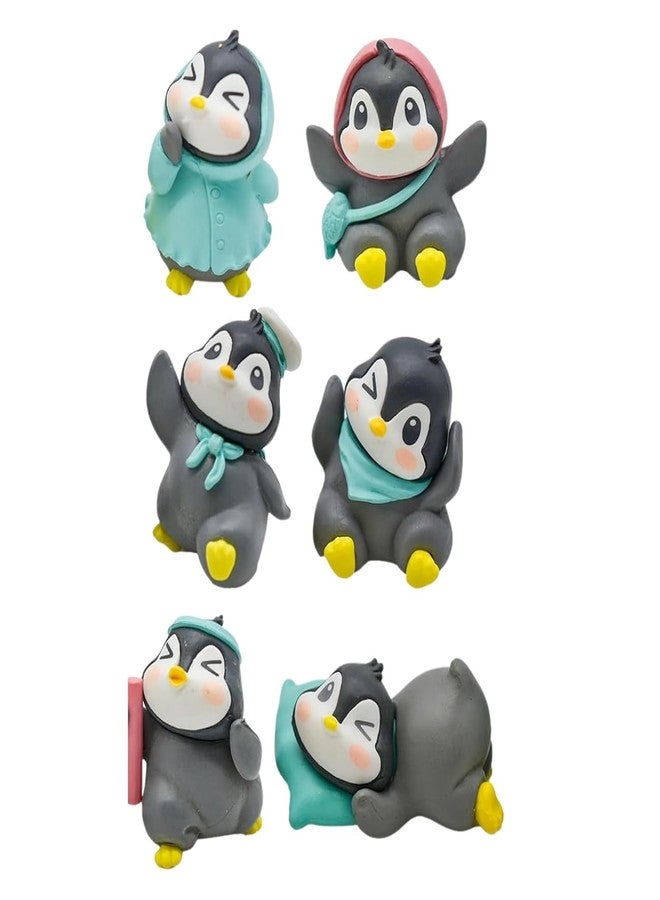 PICKARTME Miniature Set for Home Decor, Deepawali Gift, Living Room, Figurines, Cake Decoration Items - Resin Car Dashboard Items (Multicolor) ((Penguin Miniature Set of 6)) - Image 5