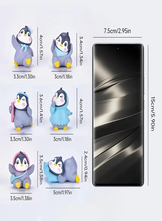 PICKARTME Miniature Set for Home Decor, Deepawali Gift, Living Room, Figurines, Cake Decoration Items - Resin Car Dashboard Items (Multicolor) ((Penguin Miniature Set of 6)) - Image 2