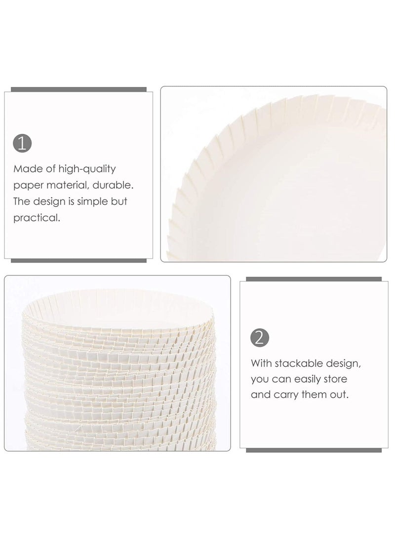 KASTWAVE - 100pcs Disposable Paper Cup Covers, Coffee Tea Cup Covers Recycled Paper Drinking Cup Lids Covers Perfect for Travel Hotel Coffee Bar Parties Wedding Home Kitchen 7.5 X 7.5cm - Image 1