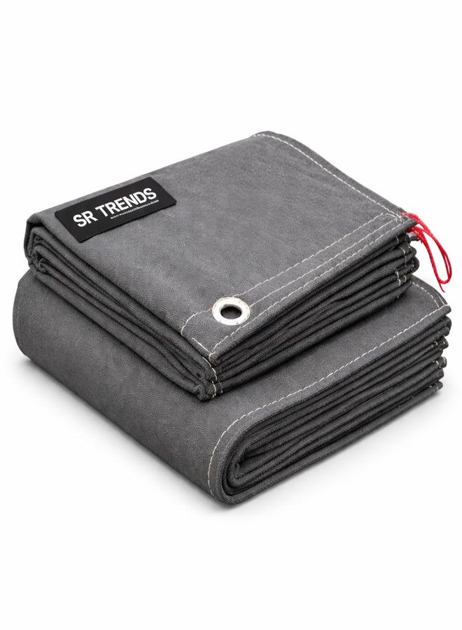 SR TRENDS 1200 GSM Heavy Duty Canvas Tarpaulin | 100% Waterproof Resistance, UV Resistant, Tear Proof Tarp with Reinforced Edges & Eyelets for Truck, Outdoor, Construction (Grey, 6 x 6 FT) - Image 1