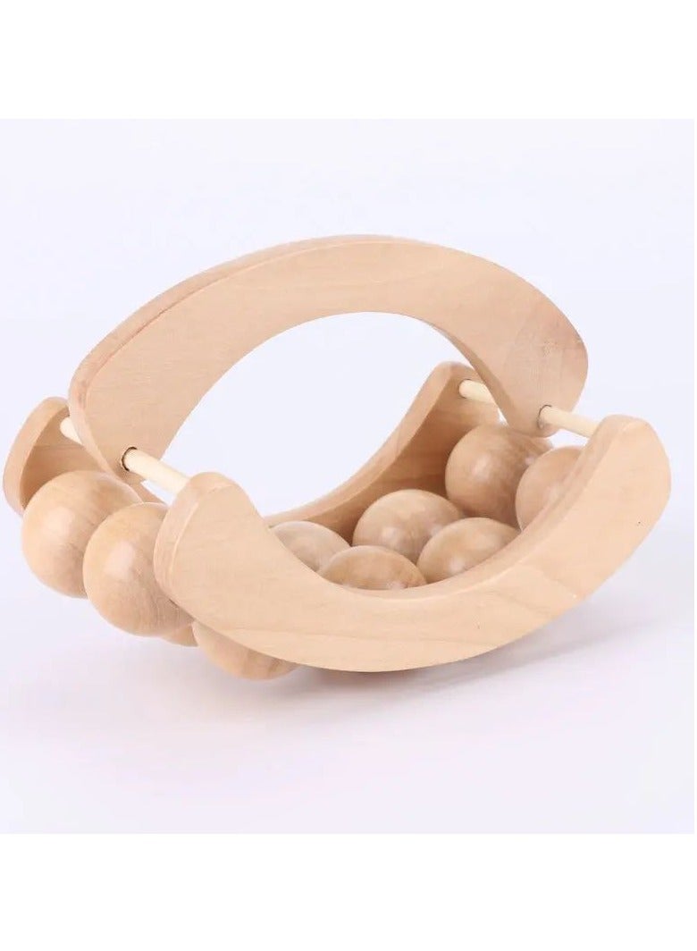 جهاز تدليك الجسم بأسطوانة خشبية، جهاز تدليك يدوي بالكرة - Image 1