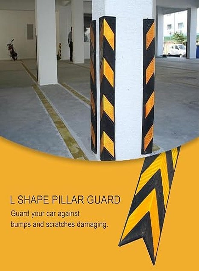LADWA 800mm Rubber Corner Guard – 2 Pieces L-Shaped Parking Safety Pillar Protector with Yellow Reflective Tape for High Visibility – Durable Wall and Vehicle Protection for Garages & Warehouses - Image 5