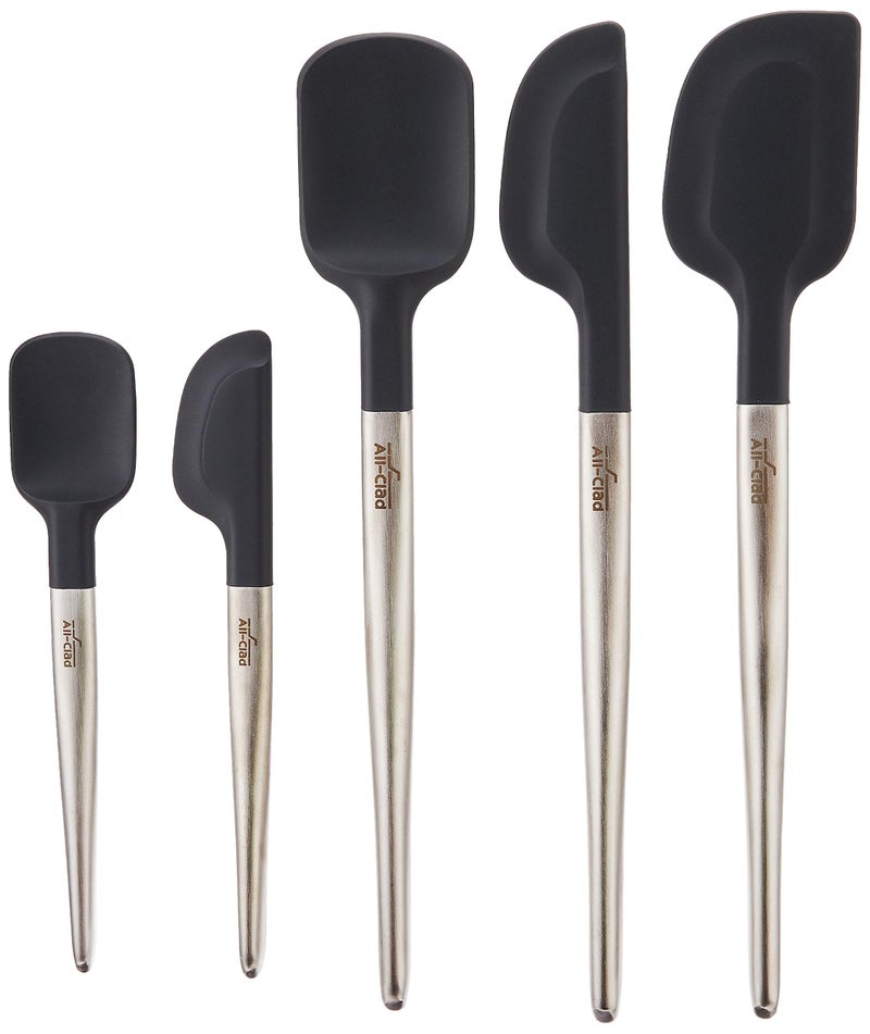 All-Clad All-Clad Specialty Silicone Kitchen Gadgets 5 Piece Set, Spatulas Kitchen Tools, Kitchen Hacks Black  - Image 1