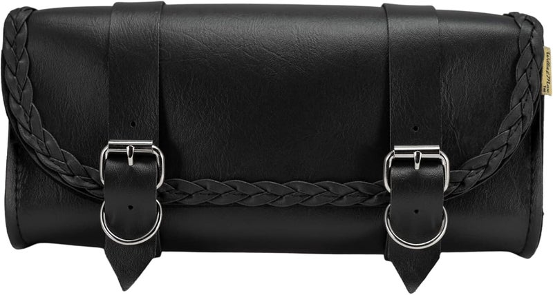 Dowco Willie & Max Braided Series Synthetic Leather Motorcycle Tool Pouch - Black - Image 1