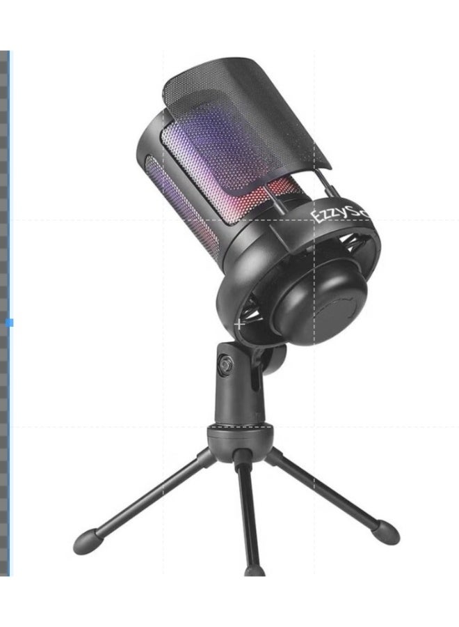 Gaming USB Microphone For PC PS5 Computer Gaming Mic For Mac Condenser Mic With Quick Mute RGB Control For Recording Streaming Podcasting Twitch Snapchat Podcasts Videos