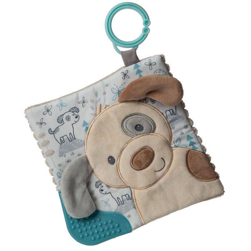 Mary Meyer Crinkle Teether Toy with Baby Paper and Squeaker, 6 x 6-Inches, Sparky Puppy - Image 1