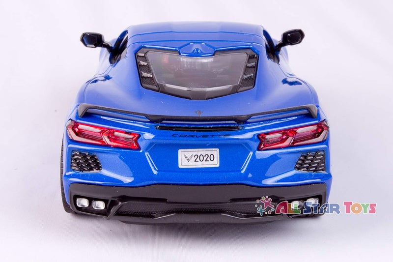 Motormax 2020 Chevrolet Corvette C8 Stingray Blue Metallic Timeless Legends 1/24 Diecast Model Car 79360, unisex - Image 5