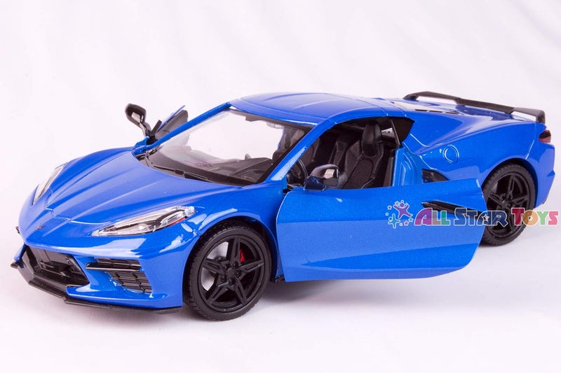 Motormax 2020 Chevrolet Corvette C8 Stingray Blue Metallic Timeless Legends 1/24 Diecast Model Car 79360, unisex - Image 3