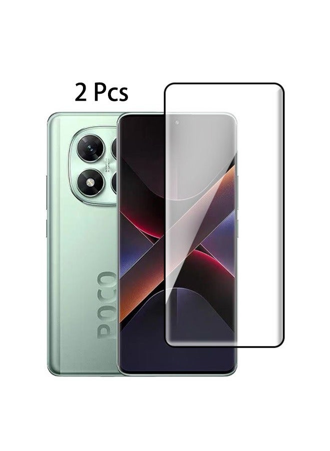 2 Pack Xiaomi Poco X7 5G Screen Protector, 9H Tempered Glass Screen Protector for Xiaomi Poco X7 5G, Premium 3D Curved Edge Guard Film, Case Friendly, Anti-Scratch Film (Edge Adhesive) - Image 1