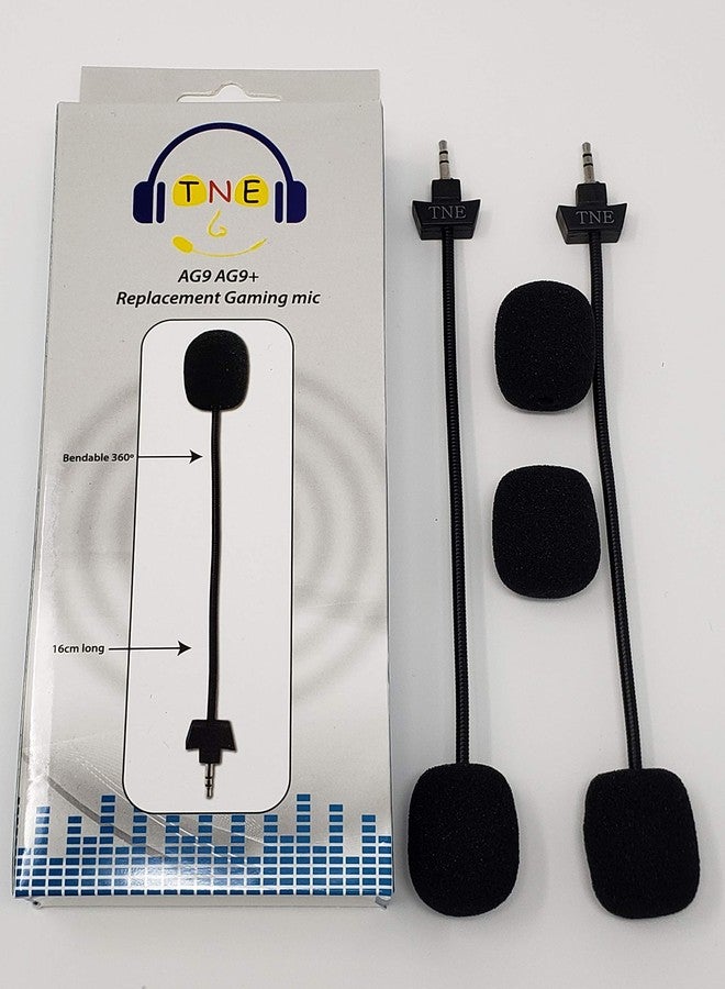 TNE 2-Pack Replacement AG9 Game Mics 2.5mm Microphone Boom for Wireless PDP Afterglow AG 9 Legendary Collection Sound of Justice AG 9+ Armored PS4 PC Computer Gaming Headphones - Image 2