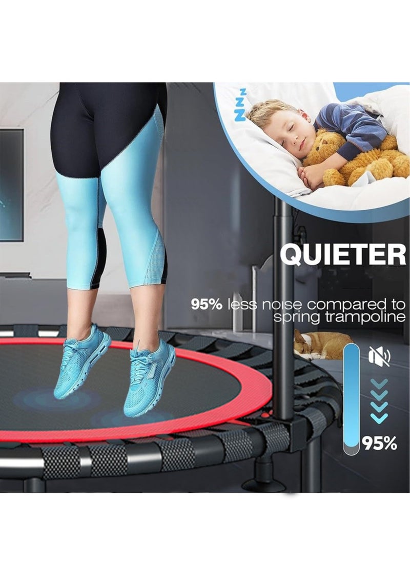 XiuWoo - 40 inch Foldable Mini Trampoline with Adjustable Height Foam Handle, Fitness Indoor Exercise, Body Exercise and Fitness, Stable and Quiet Exercise Foldable for Adults Kids - Image 1