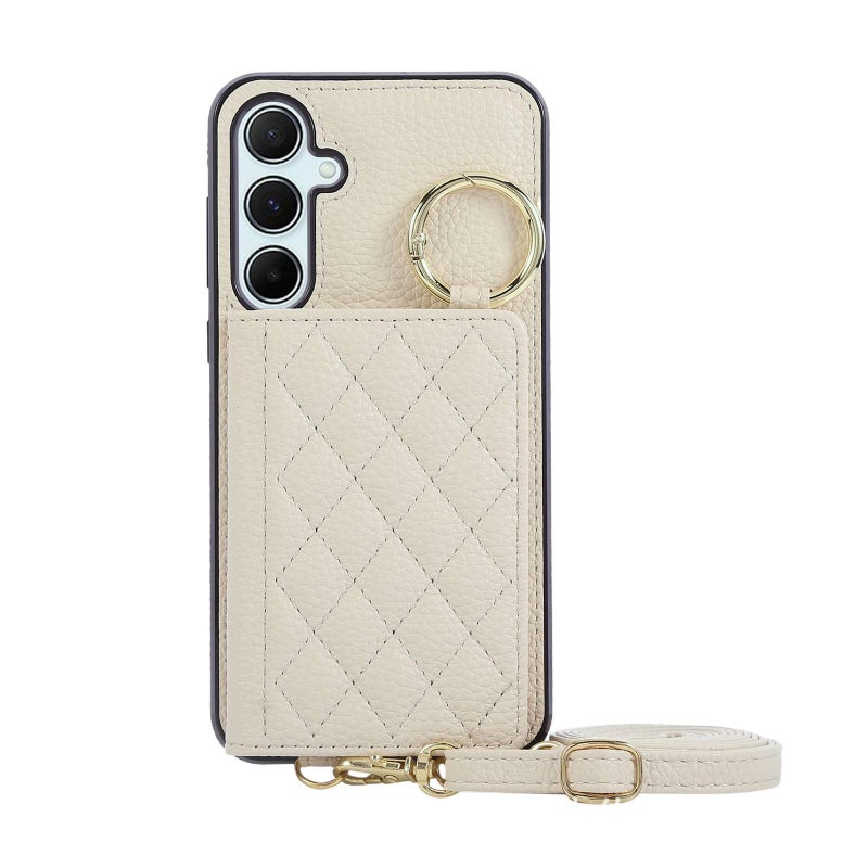 غطاء واقي بTPU + PC باللون Ring Holder بوظيفة حامل من مادة TPU لـ Samsung Galaxy A34 مع حامل بطاقات وحامل قائم مع مقاوم للصدمات مع حماية من السقوط للطاولة للمكتب المنزلي - Image 1