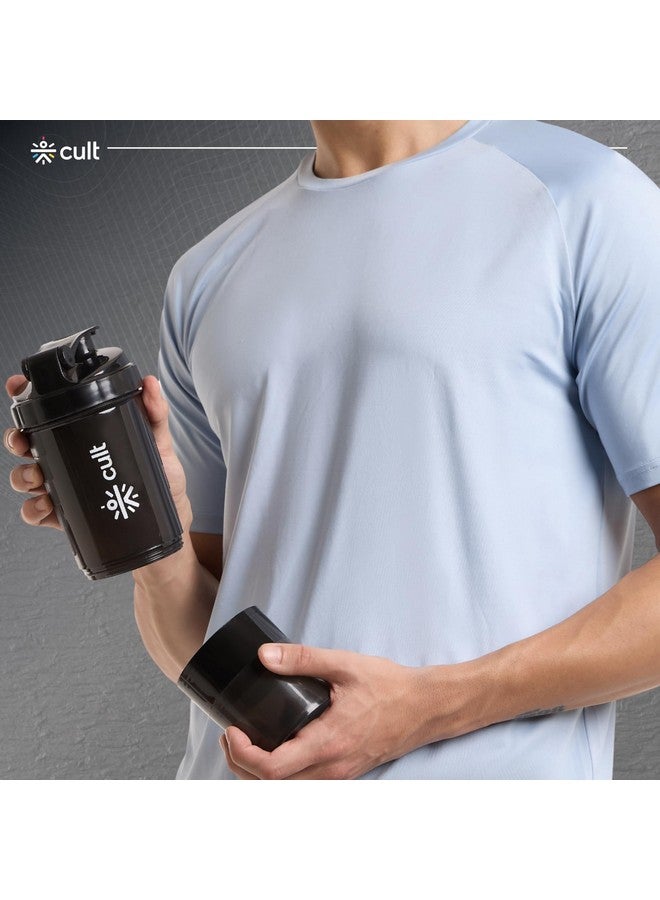 Cult Cult Spider Gym Shaker Bottle | 550ml | 2 Storage Compartment | Workout | Shaker Bottle For Men & Women | Black  - Image 4