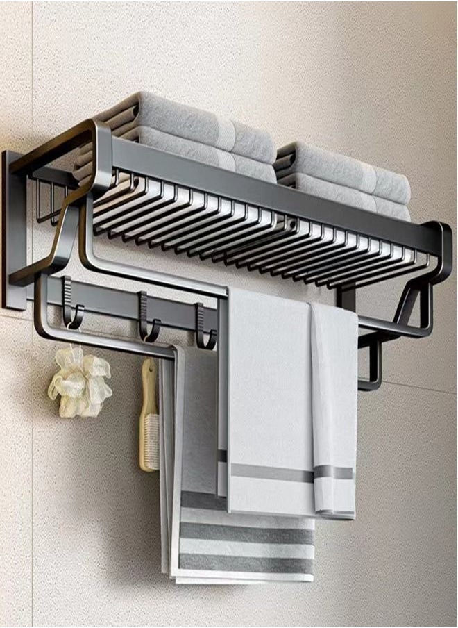 Kutis 1-Piece  Multifunctional Bathroom Shelving / Bathroom Storage Rack Aluminum Black 22 x 57 x 13 Centimeter  - Image 1