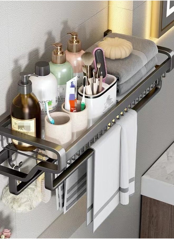 Kutis 1-Piece  Multifunctional Bathroom Shelving / Bathroom Storage Rack Aluminum Black 22 x 57 x 13 Centimeter  - Image 3
