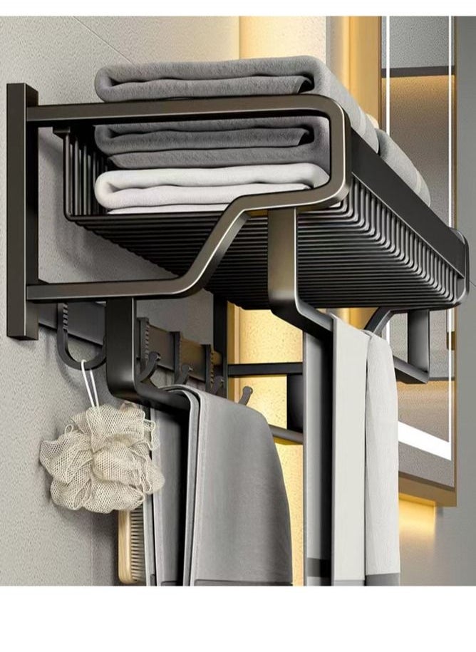 Kutis 1-Piece  Multifunctional Bathroom Shelving / Bathroom Storage Rack Aluminum Black 22 x 57 x 13 Centimeter  - Image 2