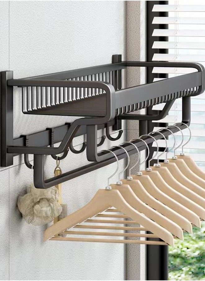 Kutis 1-Piece  Multifunctional Bathroom Shelving / Bathroom Storage Rack Aluminum Black 22 x 57 x 13 Centimeter  - Image 5