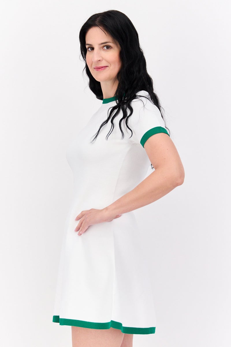 ESPRIT Women Textured Mini Knitted Dress, White - Image 2