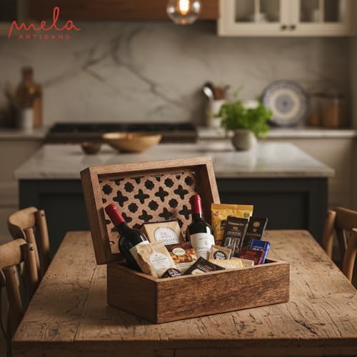 Mela Artisans 9” x 6” x 3.5” Mango Wood Box with Lid – Trellis Medium Burnt – Handcrafted Keepsake Box – Large Storage for Jewelry & Home Décor Accents - Image 4