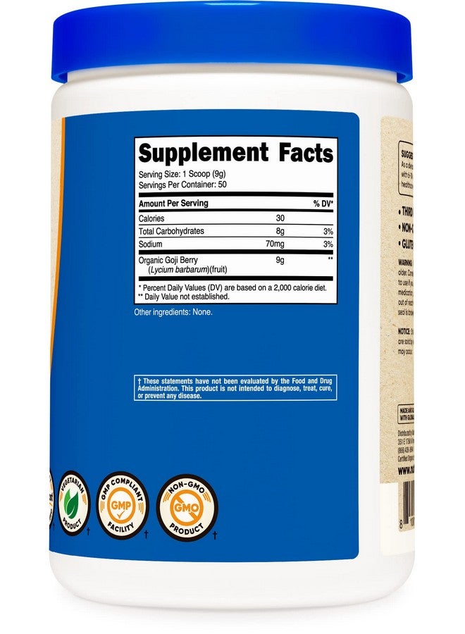 Nutricost مسحوق توت غوجي العضوي (1 رطل) معتمد من وزارة الزراعة الأمريكية عضوي خالي من الغلوتين غير معدل وراثيًا نباتي - Image 4