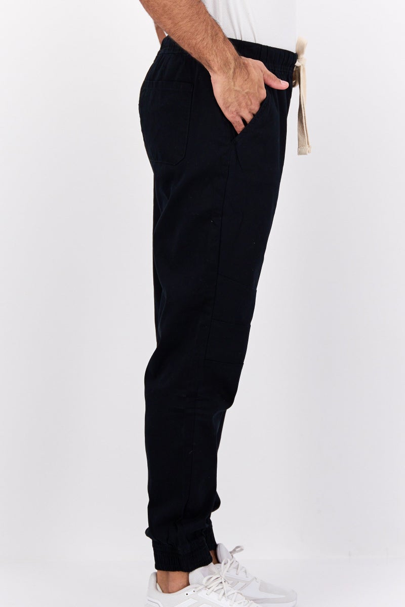 Company Eighty One Men Regular Fit Plain Jogger Pants, Black  - Image 2