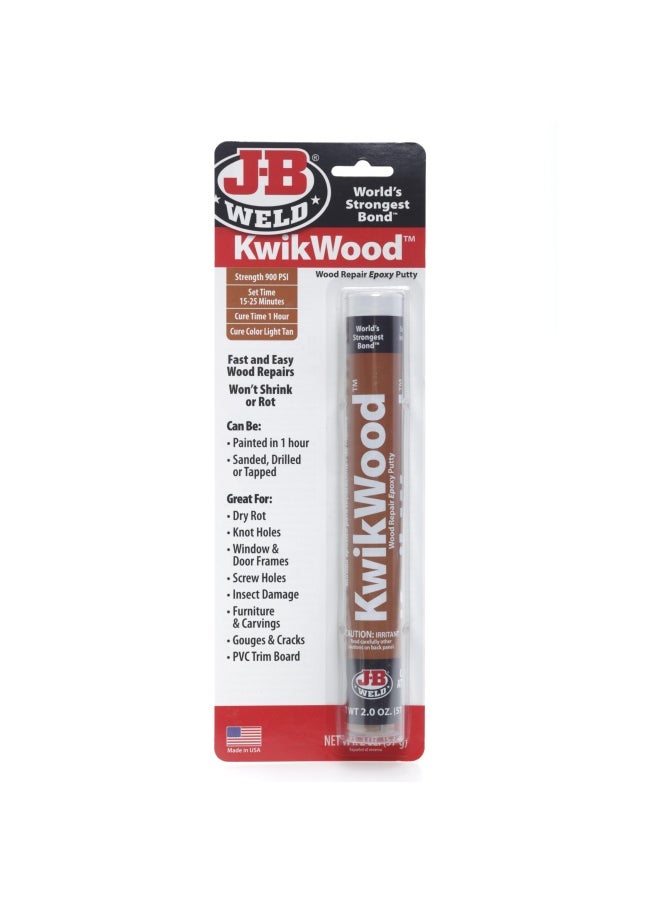 J-B WELD J B Weld 8258 Kwikwood Wood Repair Epoxy Putty Stick 7 Inch Beige  - Image 1