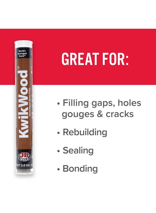 J-B WELD J B Weld 8258 Kwikwood Wood Repair Epoxy Putty Stick 7 Inch Beige  - Image 3